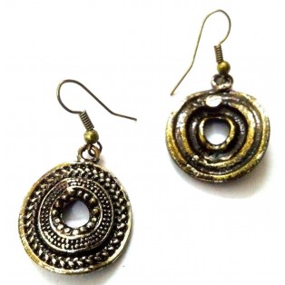 Antique Gold Earring Jhumki Contemporary Fashion Jewelry Hook Drop Dangle EA221